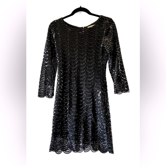 Gianni Bini Black Sequined Dress Size Medium - Picture 1 of 16